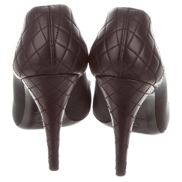 Black CHANEL Peep-toe Pumps - Size: IT38/US8 - Picture 4 of 4